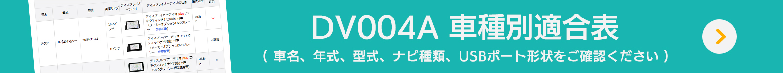 CD / DVDプレーヤー DV004A 適合車種と対応機器