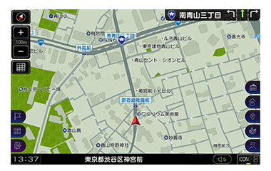 カーナビの地図で走行方向が上になっているイメージ