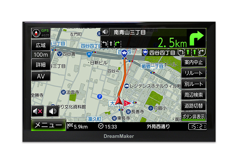 PN0907B 9インチ テレビレス カーナビ ポータブルナビゲーション 2024年ゼンリン地図