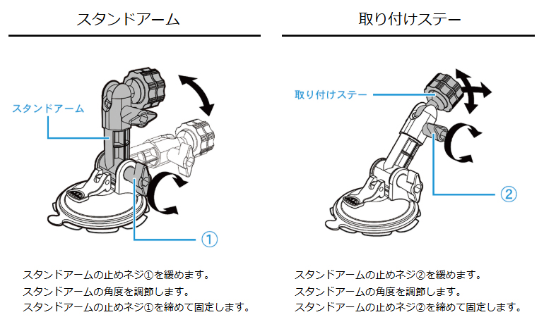 スタンドアームと取り付けステーの操作手順