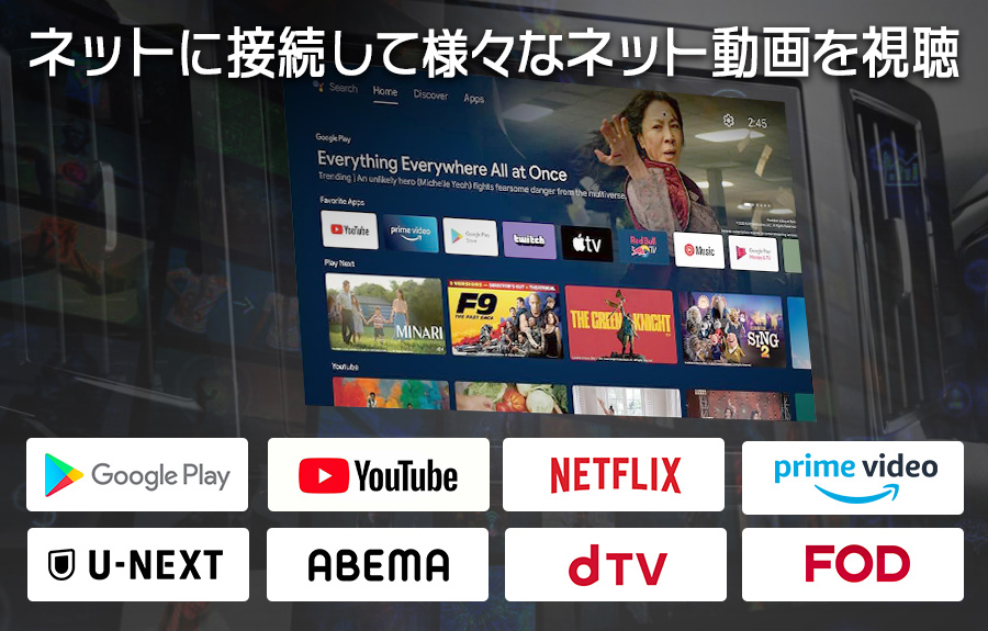 車専用のAndroidtv™BOX　ネットに接続してさまざまなネット動画を視聴