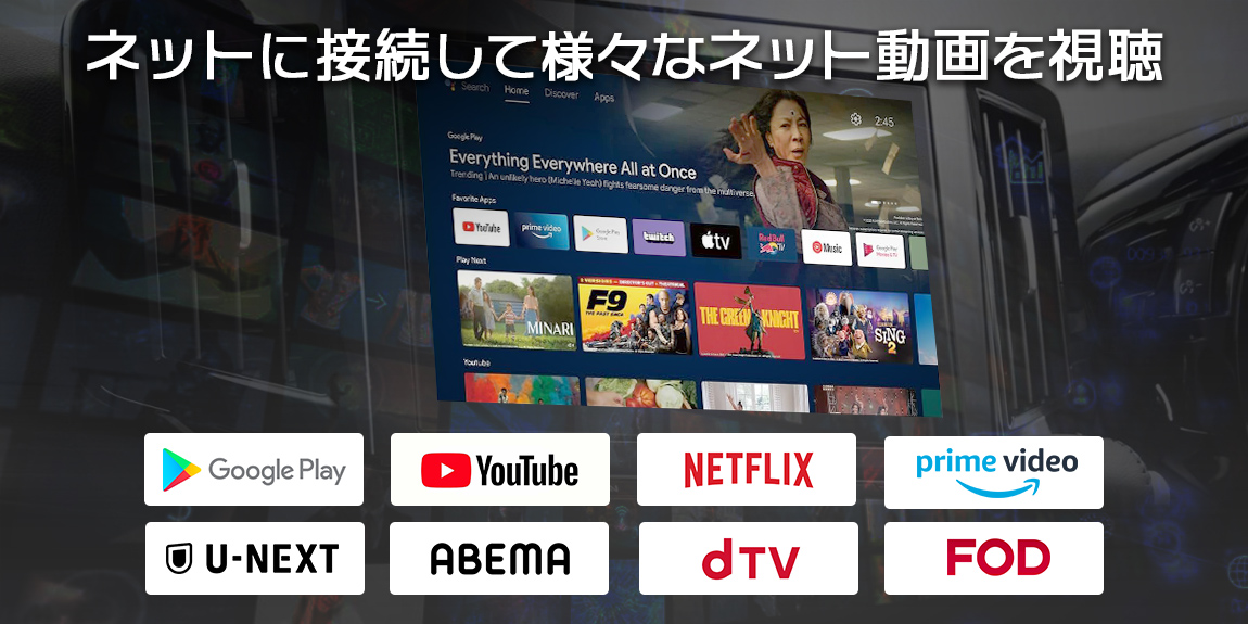 車専用のAndroidtv™BOX　ネットに接続してさまざまなネット動画を視聴