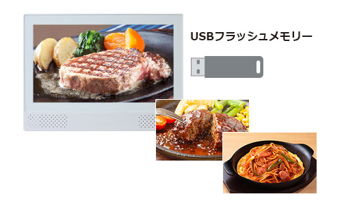 SP-070H USBフラッシュメモリーを電子POP本体に挿入しSDカードの映像を書き換える