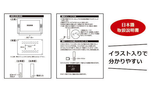 SP-070S 電子POPの日本語取扱説明書付き