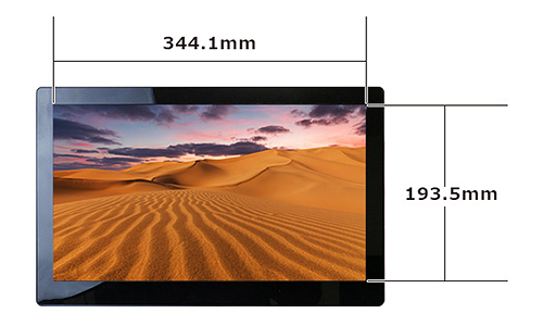 SP-156DM 電子POP液晶部分サイズ W344.1×H193.5mm