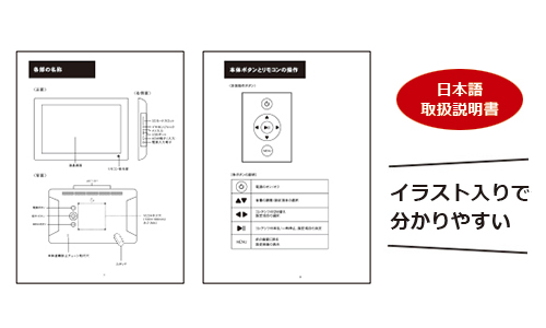 SP-156DM 電子POPの日本語取扱説明書付き