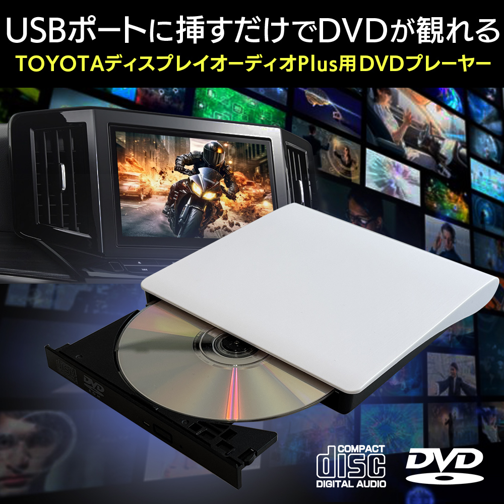 USBポートに挿すだけでCD/DVDを再生可能