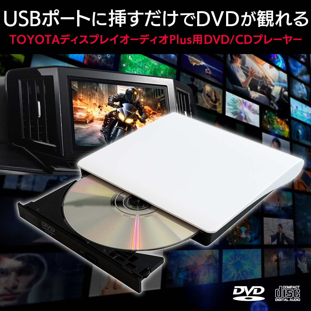 USBポートに挿すだけでDVDが観れる